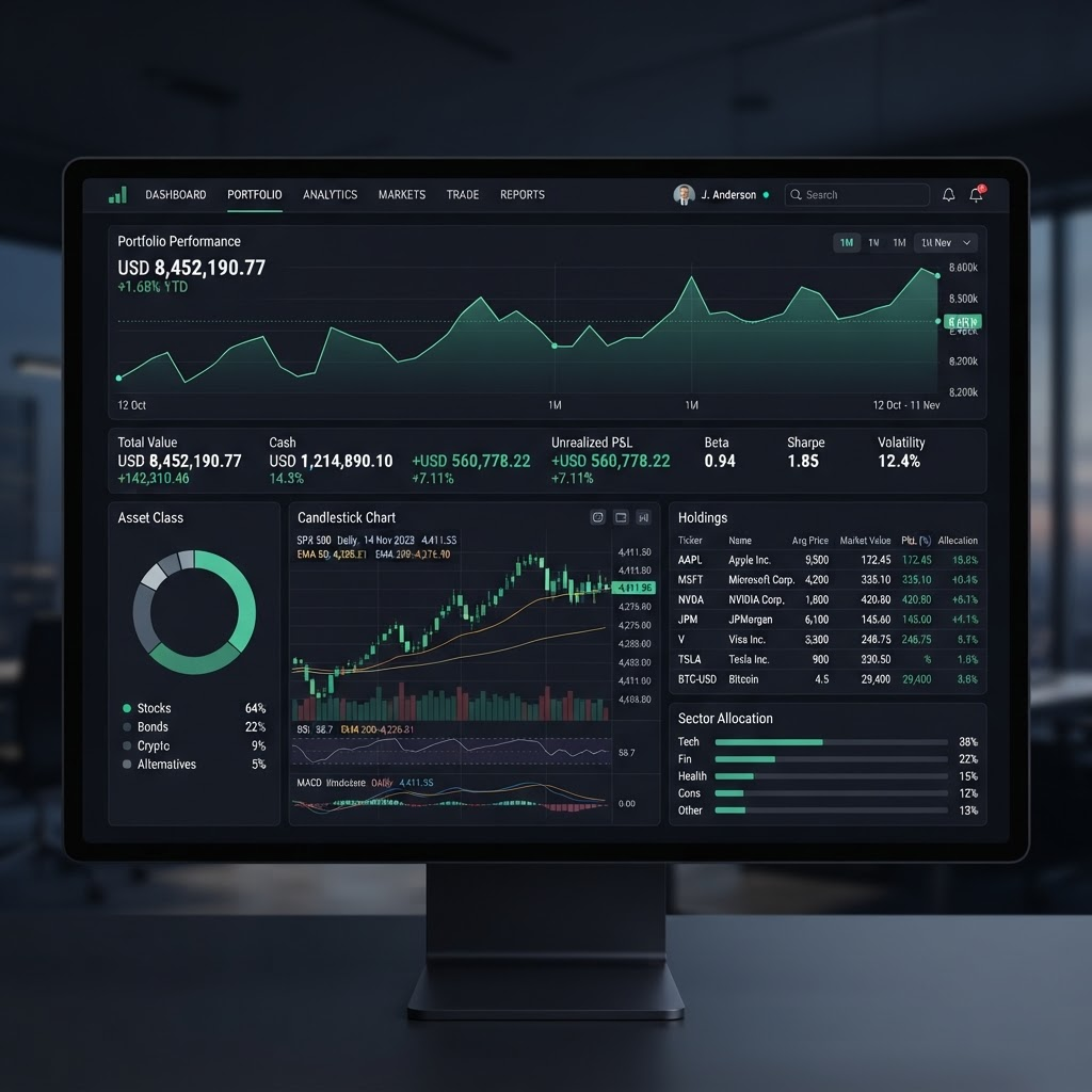 Compound OS portfolio analytics dashboard preview